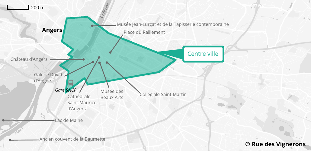 Carte Angers centre ville