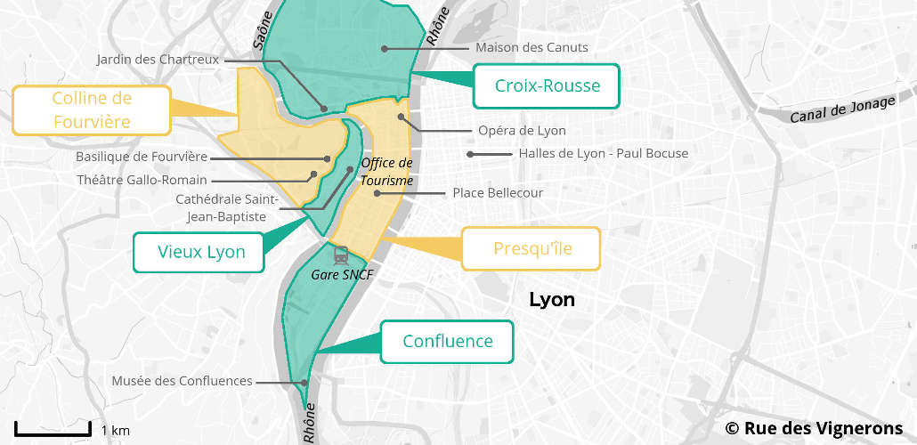 Carte centre ville Lyon