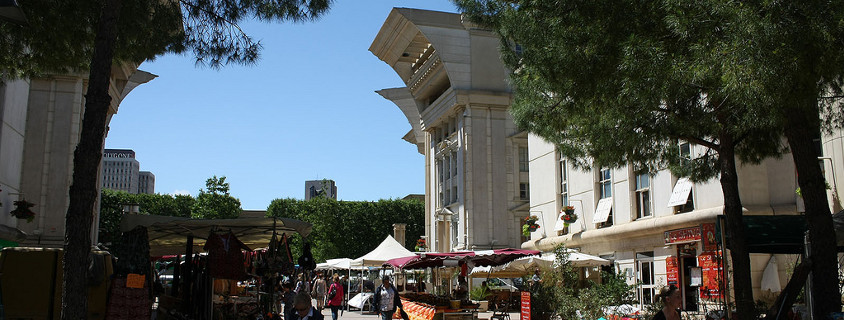 market in the antigone district montpellier france