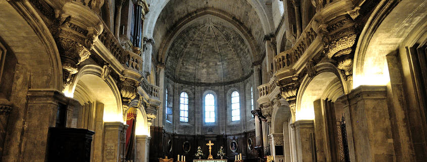 Inside of Notre Dame des Doms cathedral Avignon