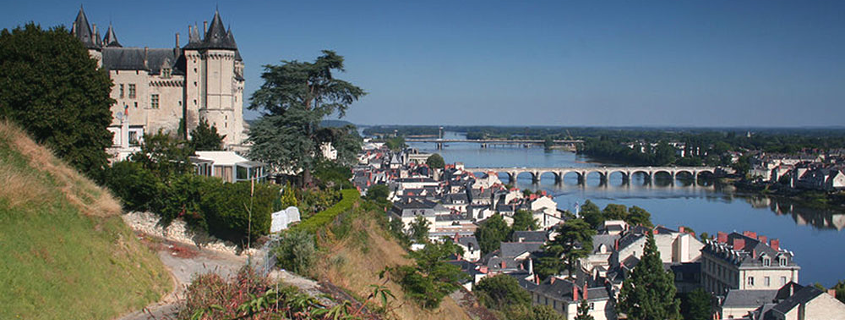 view on saumur old town