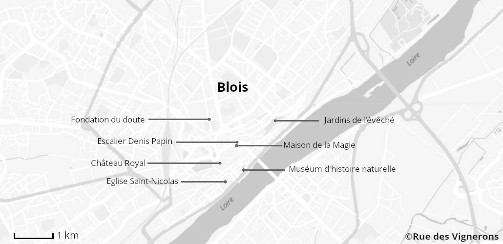 Carte touristique Blois, Itinéraire Blois, Blois Loire, Visiter Blois