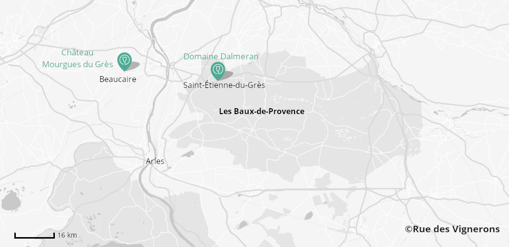 Carte du vignoble Les Baux de Provence, les baux de provence itinéraire, visite domaine les baux de provence, carte dégustation les baux de provence, carte châteaux les baux de provence