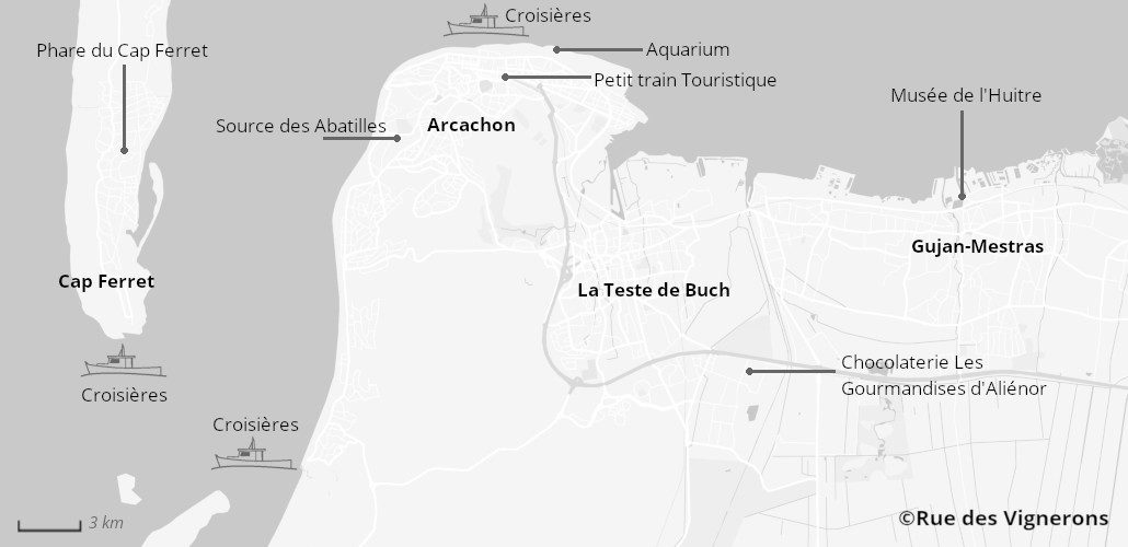 Carte du Bassin d'Arcachon