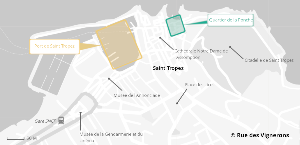 Carte de la ville de Saint Tropez