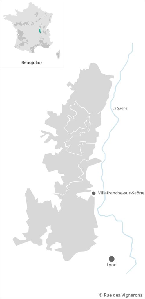 Carte du vignoble beaujolais, carte des vins beaujolais