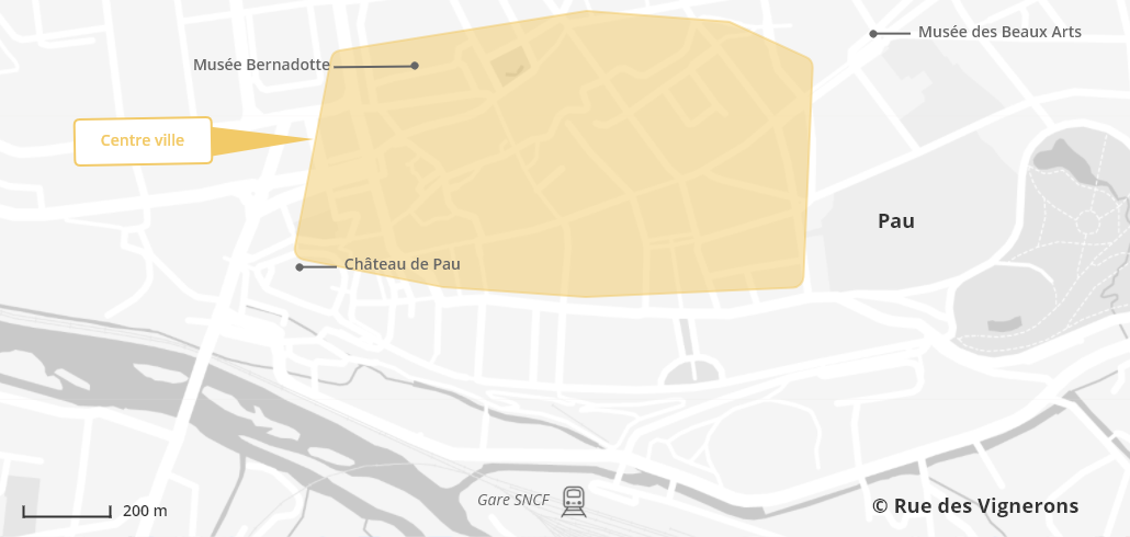 Carte de la ville de Pau