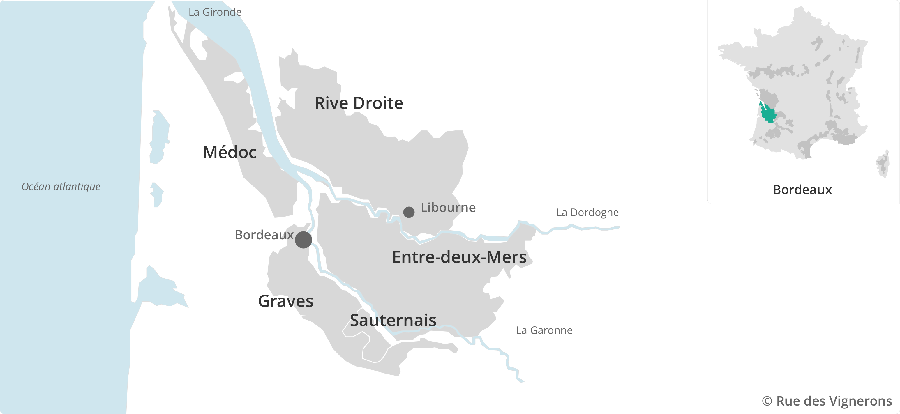 Carte vignoble Bordeaux