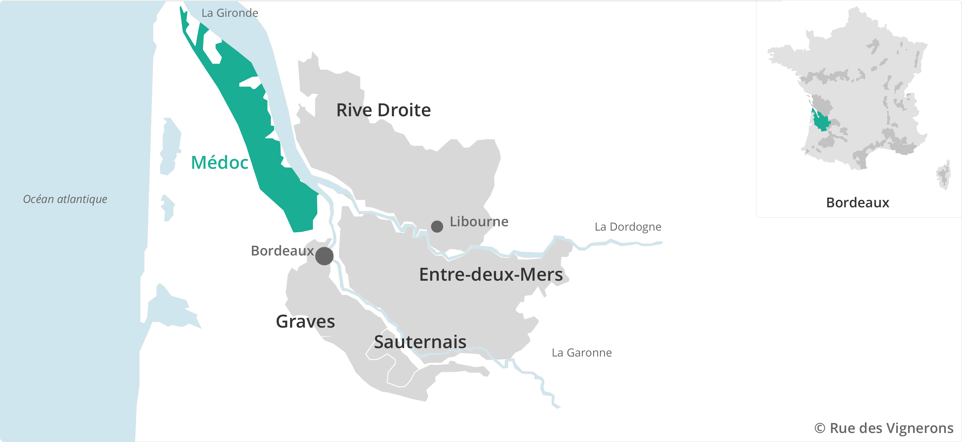 Carte vignoble Médoc Bordeaux