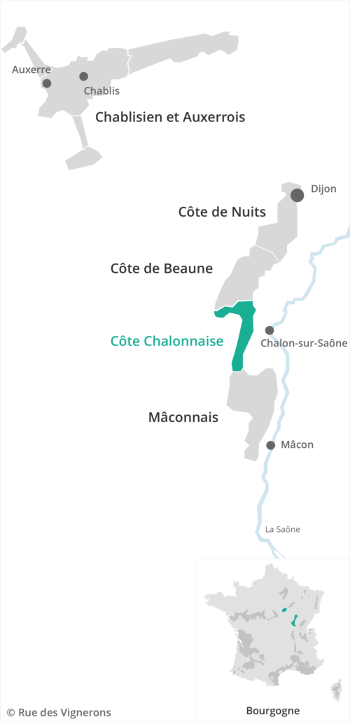 Carte vignoble Cote chalonnaise Bourgogne