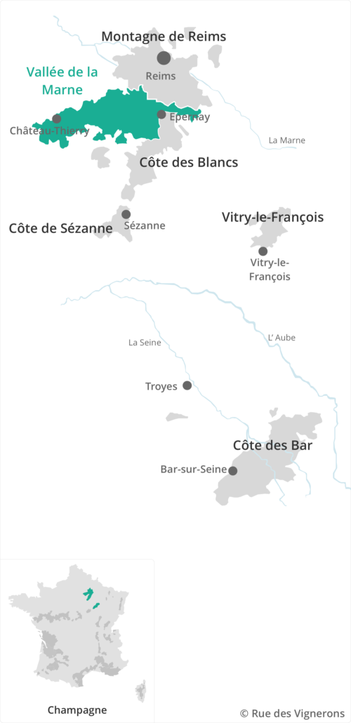 carte vignoble Vallée de la Marne Champagne